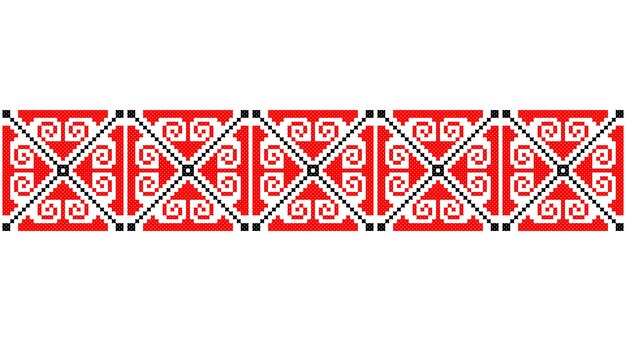 Goed geborduurd zoals oude handgemaakte kruissteek etnische Oekraïne patroon Oekraïens handdoek ornament rushnyk genaamd vector