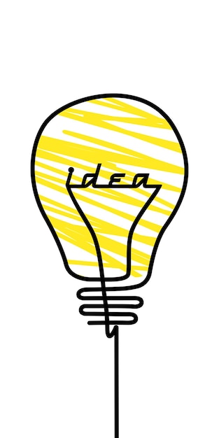 Goed idee Banner gloeilamp idee concept creatief concept gloeilamp getekend voor voorraad Vlakke stijl Vectorillustratie