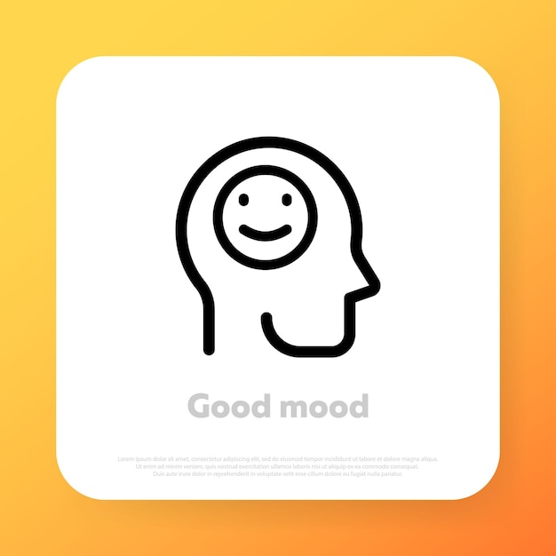 Goed moo-pictogram. positief denken concept. vectorlijnpictogram voor zaken en reclame