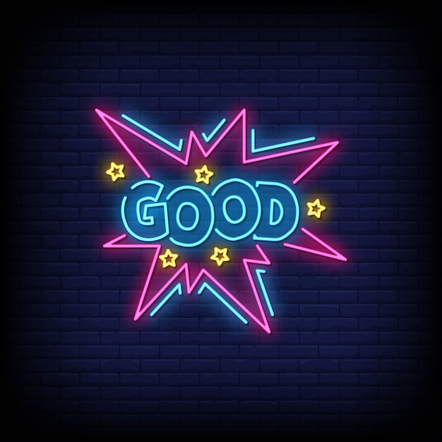 Vector goed neon sign