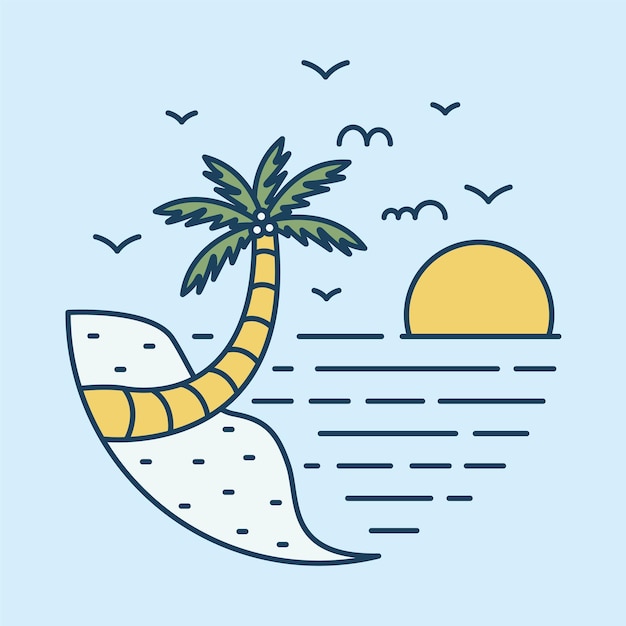 Goed zicht op strand grafische illustratie vector kunst tshirt ontwerp