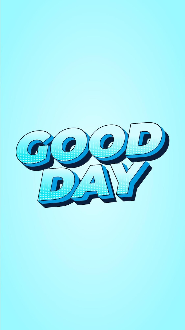 Vector goede dag teksteffect in 3d-stijl portretoriëntatie
