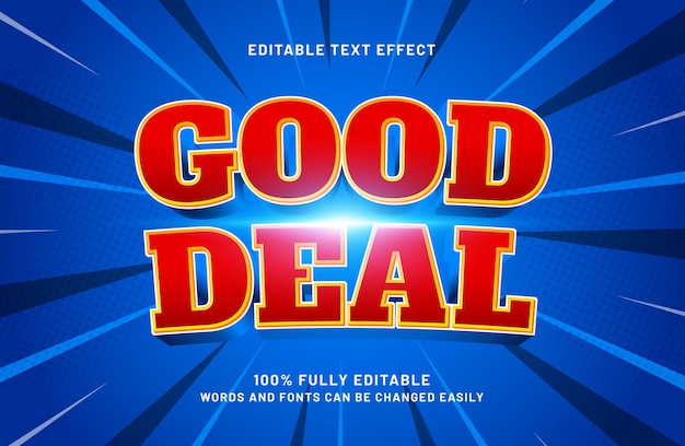 goede deal bewerkbare tekst-effect in korting en verkoop tekst stijl