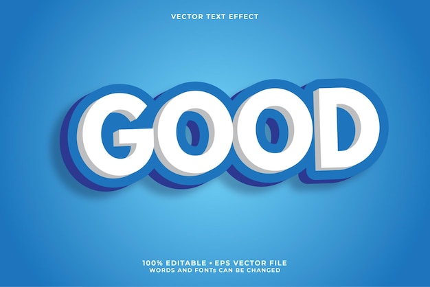 Vector goede tekst, bewerkbaar lettertype-effect