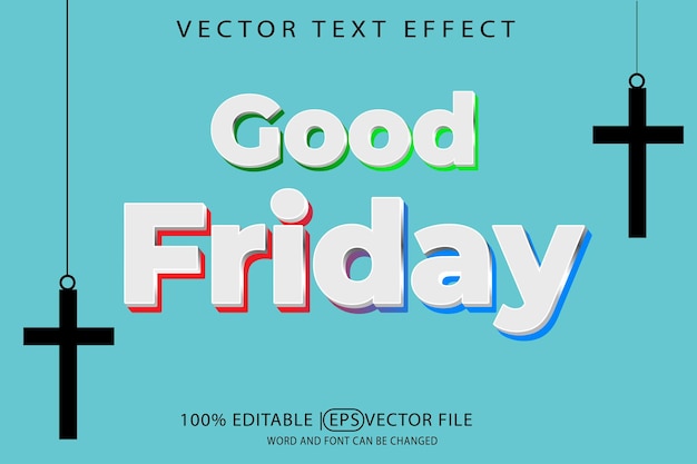 Goede Vrijdag bewerkbare vector eps sjabloon met 3D tekst effect