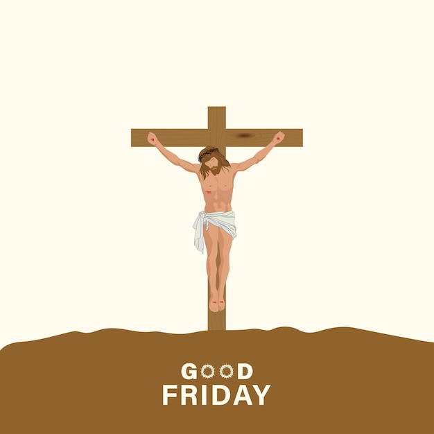 Vector goede vrijdag poster sociale media post vector goede vrijdagen kruis jezus christus op goede vrijdags