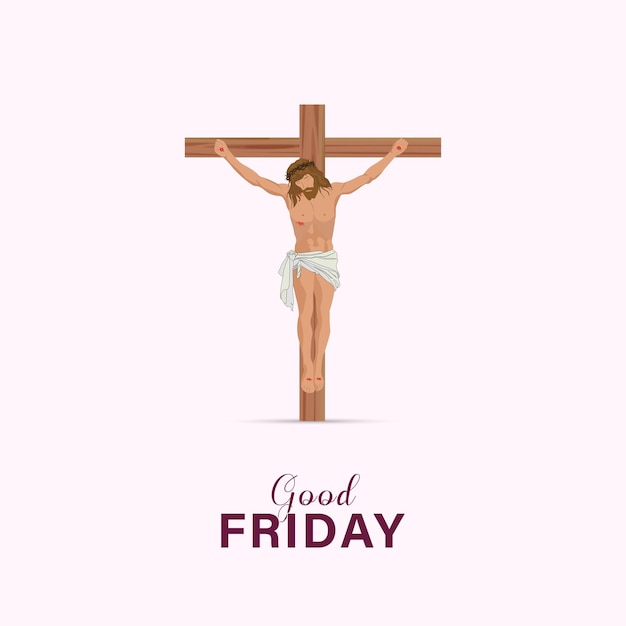 Goede Vrijdag poster sociale media post vector Goede Vrijdagen kruis Jezus Christus op Goede Vrijdags