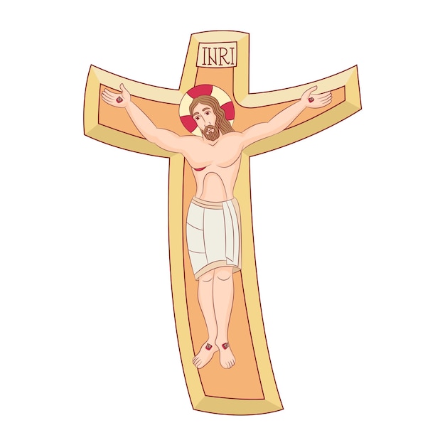 Vector goede vrijdag vector illustratie van jezus christus kruisiging