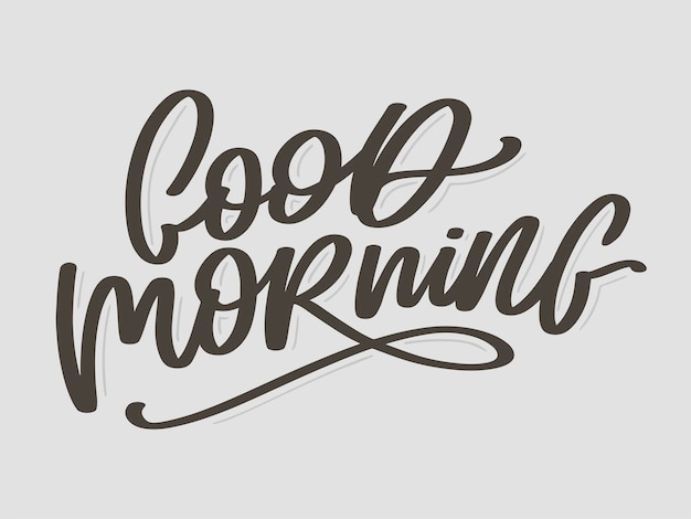 Goedemorgen belettering kalligrafie penseel tekst slogan