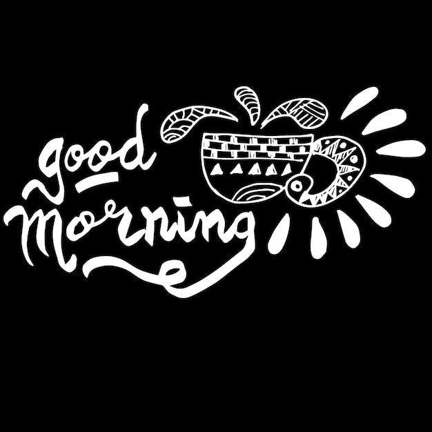 Goedemorgen, citaten doodle vector