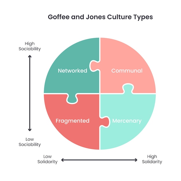 Goffee and Jones Culture Types of Business vector infographic