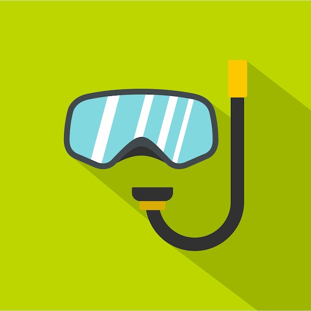 Vector goggles and tube for diving icon flat illustration of goggles and tube for diving vector icon for web