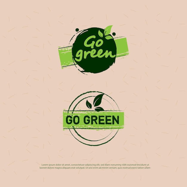 Design del logo gogreen con il concetto di foglie ecologiche naturali di salvare il mondo e la città ecologica