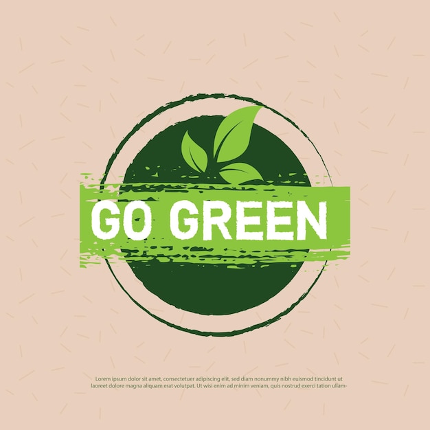 Vettore design del logo gogreen con il concetto di foglie ecologiche naturali di salvare il mondo e la città ecologica