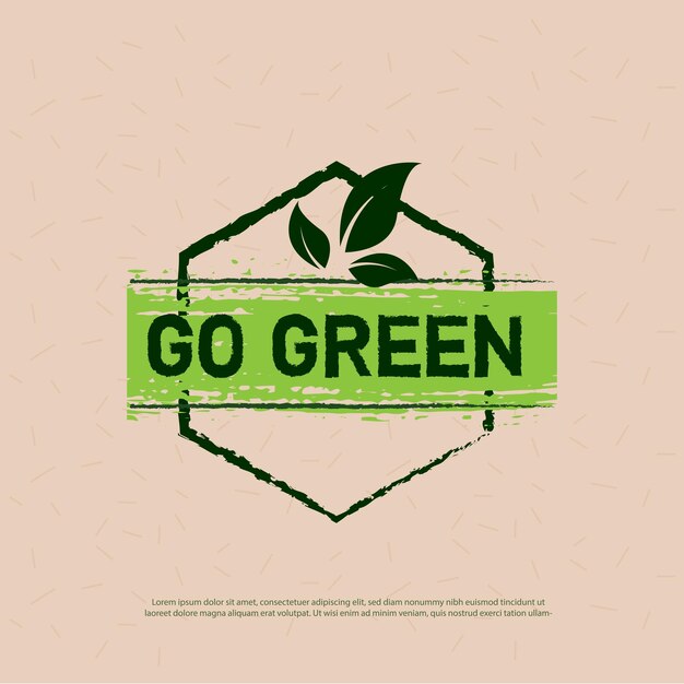 Gogreen-logo-ontwerp met natuurlijk eco-groen bladerenconcept van de wereld redden en eco-stad