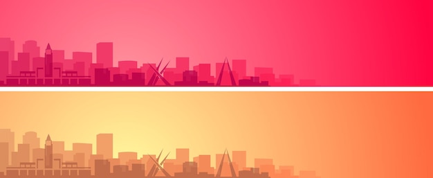 Vettore goiania banner di paesaggio bellissimo skyline