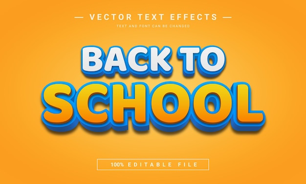 going back to school  3d editable text effect