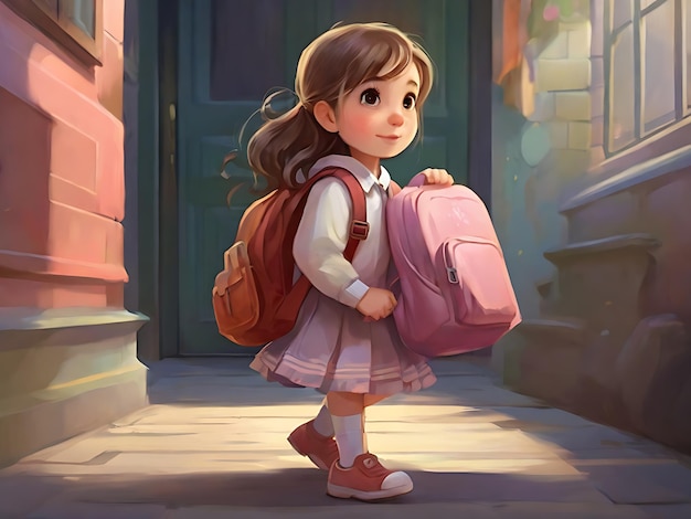 Going to school Illustration