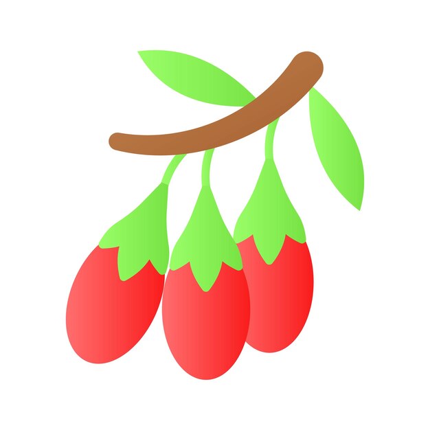 goji berries vector design chinese wolfberries icon lycium barbarum or lycium chinense