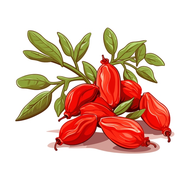 Vector goji berry vector on white background