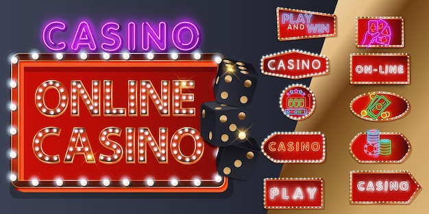 Gokken casino online recreatieve spellen vector illustratie winnen in gokken spel chips en dobbelstenen exploderen