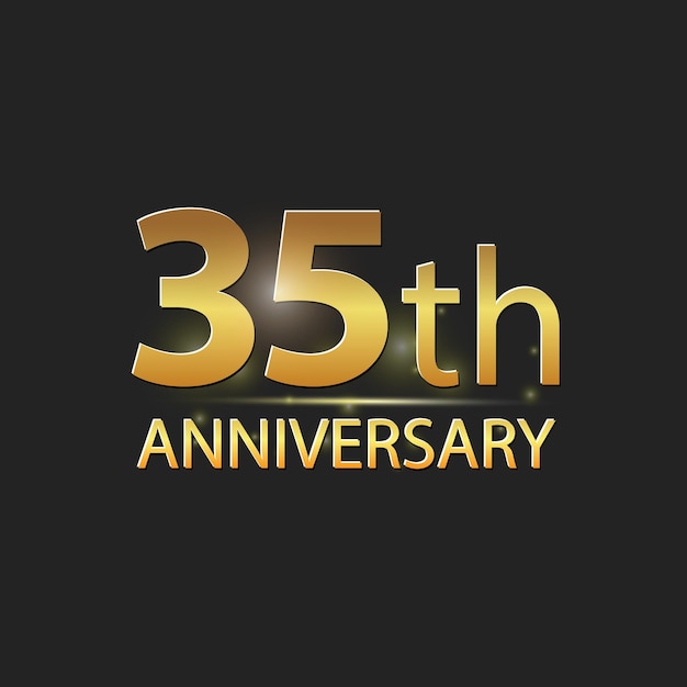 Gold 35th year anniversary celebration elegant logo