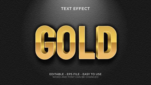 Vector gold 3d bold text effect