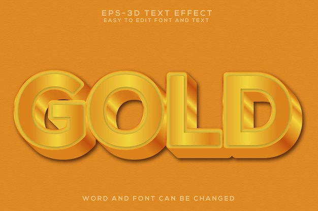 Gold 3d colorful text effect
