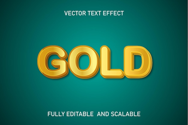 gold 3d editable text effect premium vector with background