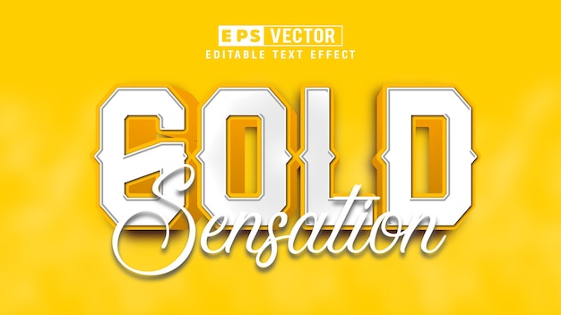 Gold 3d editable text effect vector smart object