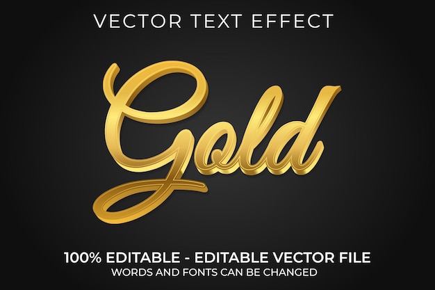 Gold 3d editable text effect