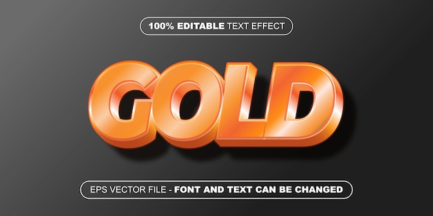 Gold 3d editable text effect