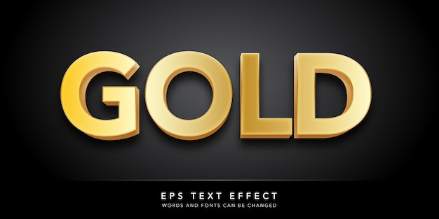 Vector gold 3d editable text effect