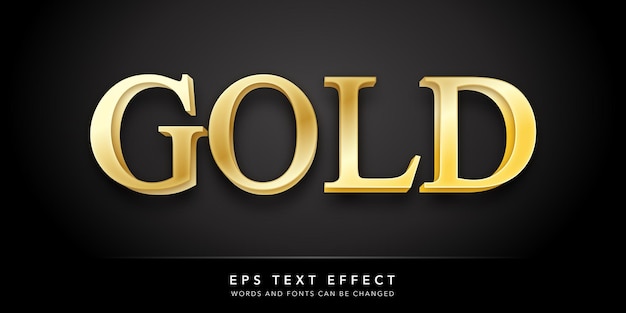 gold 3d editable text effect