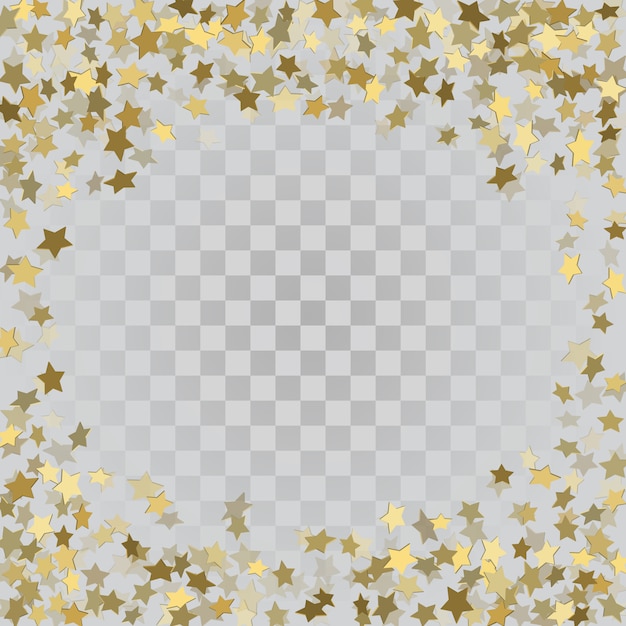 Вектор Золотые 3d звезды на прозрачном фоне