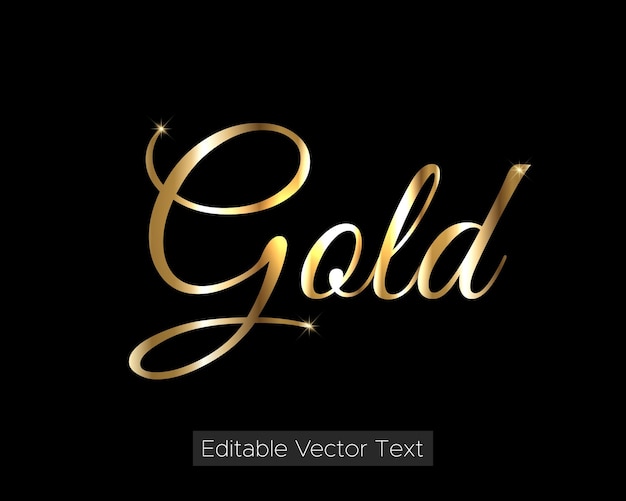Vector gold 3d text effect vector mockup