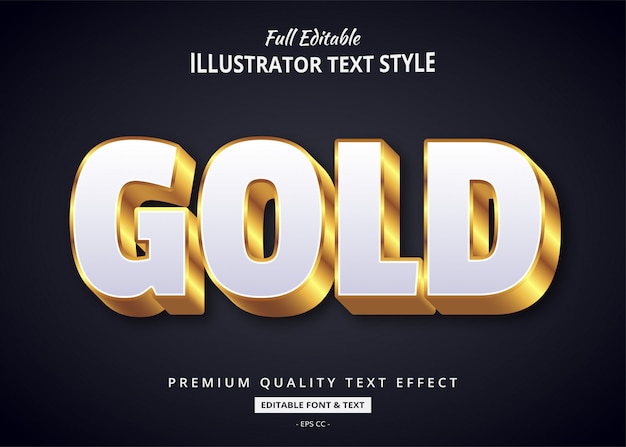 Gold 3d text style effect