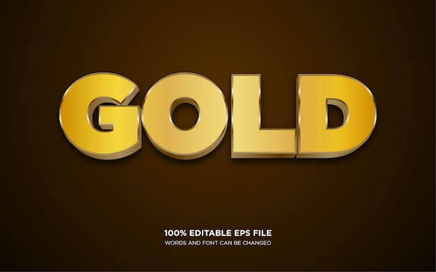 Gold 3d text style effect