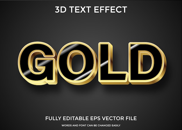 Gold 3d text style effect