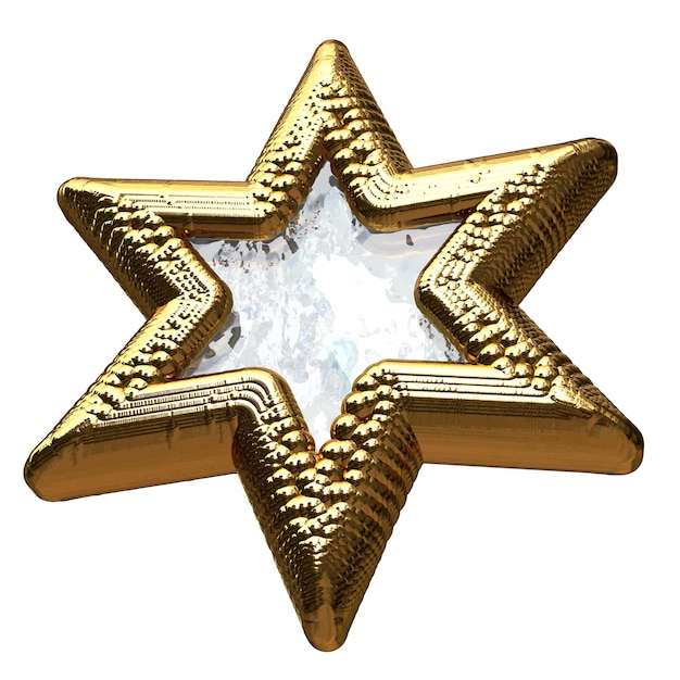 Vector gold 3v star made of spheres