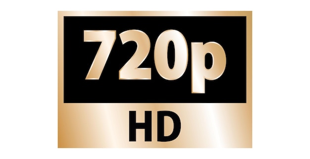 Premium Vector | Gold 720p hd label isolated on white background