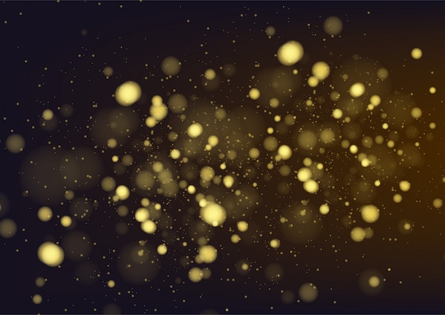 Gold abstract bokeh background. Vector illustration