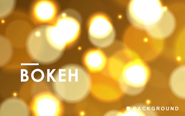 Vector gold abstract bokeh background with sparkling lights