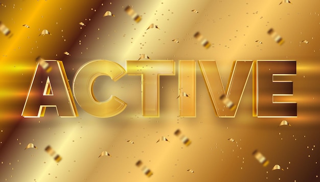 gold active editable text effect