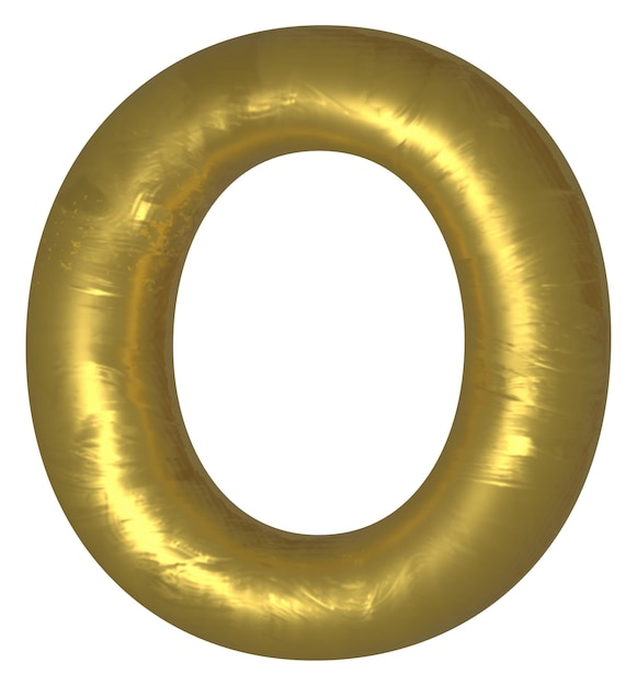 Vector gold alphabet letter isolated letter o