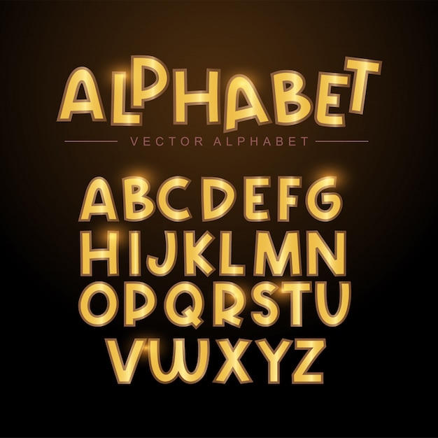 Set di alfabeto oro