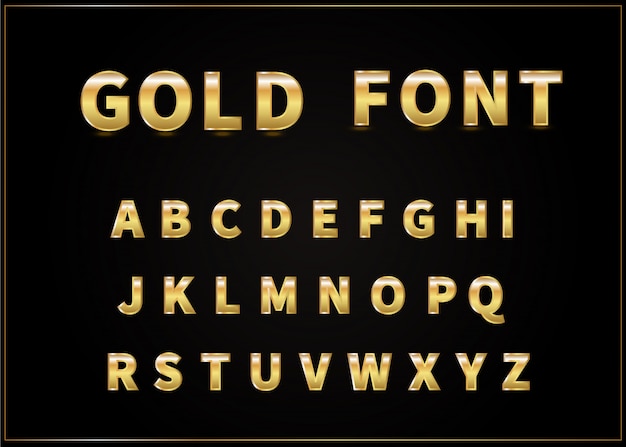 Gold alphabet vector