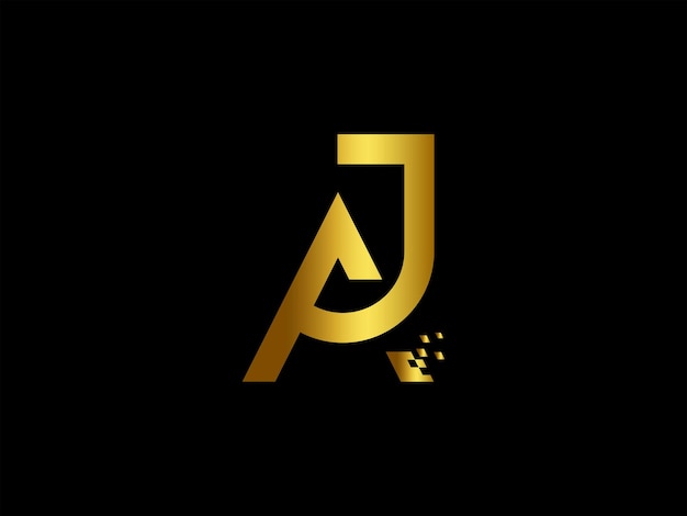 ベクトル 文字jが付いた金と黒のロゴ