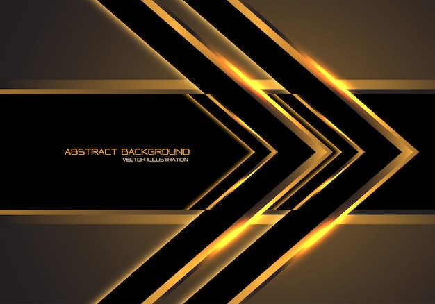 Gold arrow speed direction, black luxury background.