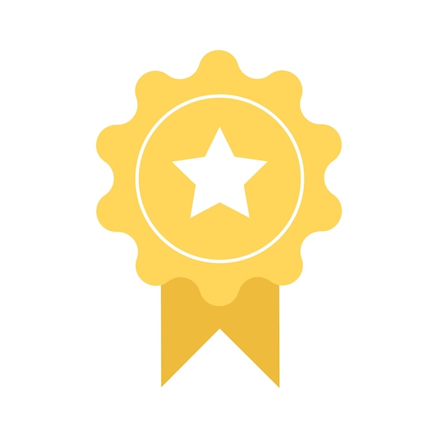 Gold award badge semi flat color vector element